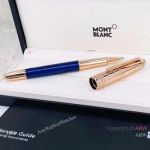 Montblanc Clone Petit Prince Rose Gold and Blue Rollerball Pen